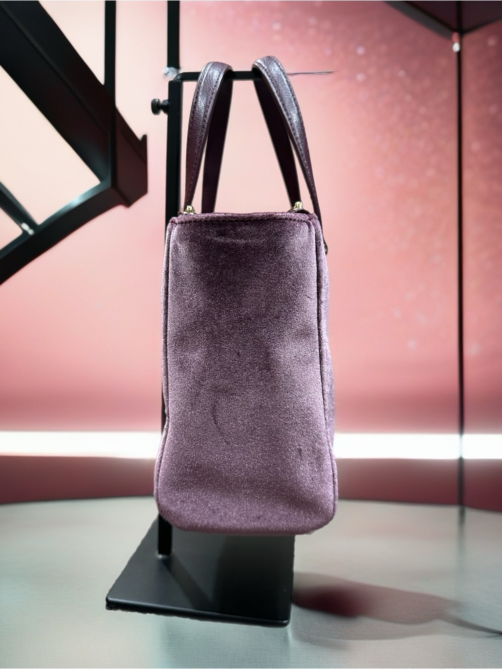 kate spade💜Plum Velvet Top-Handle Satchel with Gold Hardware - Picture 10 of 11